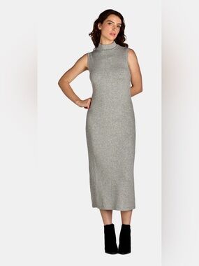 GAP Gray Ribbed Knit mock neck Sweater dress